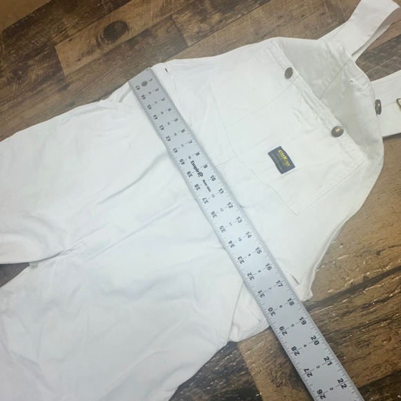 OshKosh B'gosh Womens White Denim Shortalls Overalls Size 36 - Picture 5 of 8